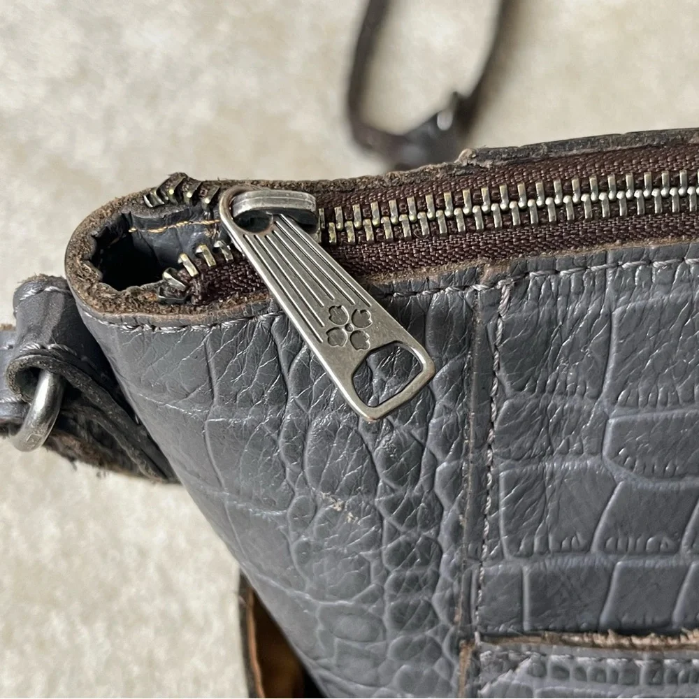 Patricia Nash Gray Crocodile-Embossed Shoulder Bag - Picture 5 of 16